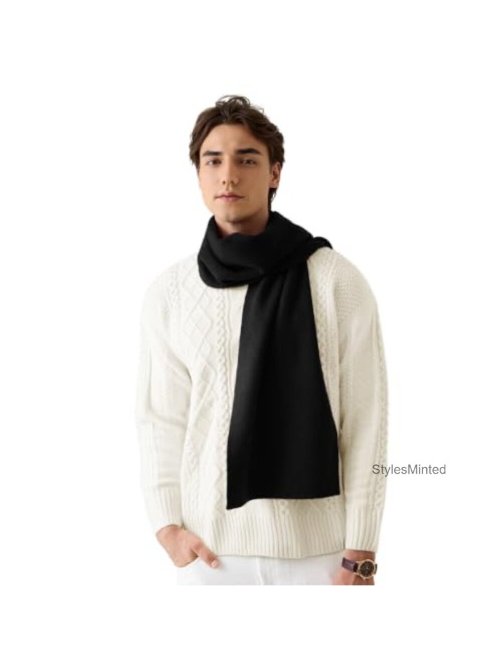 Merino Wool Cashmere Blend Scarf Soft Winter Classic